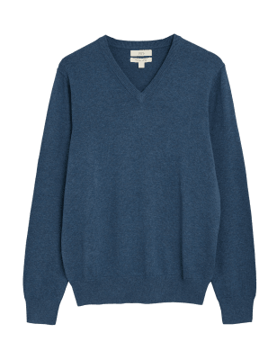 

M&S Collection Jersey de punto 100% algodón con cuello de picoMens - Light Airforce, Light Airforce