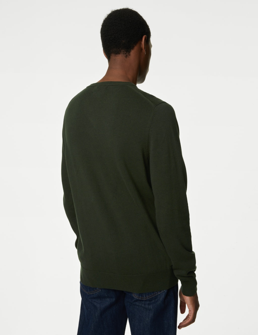 Pure Cotton V-Neck Knitted Jumper image 5