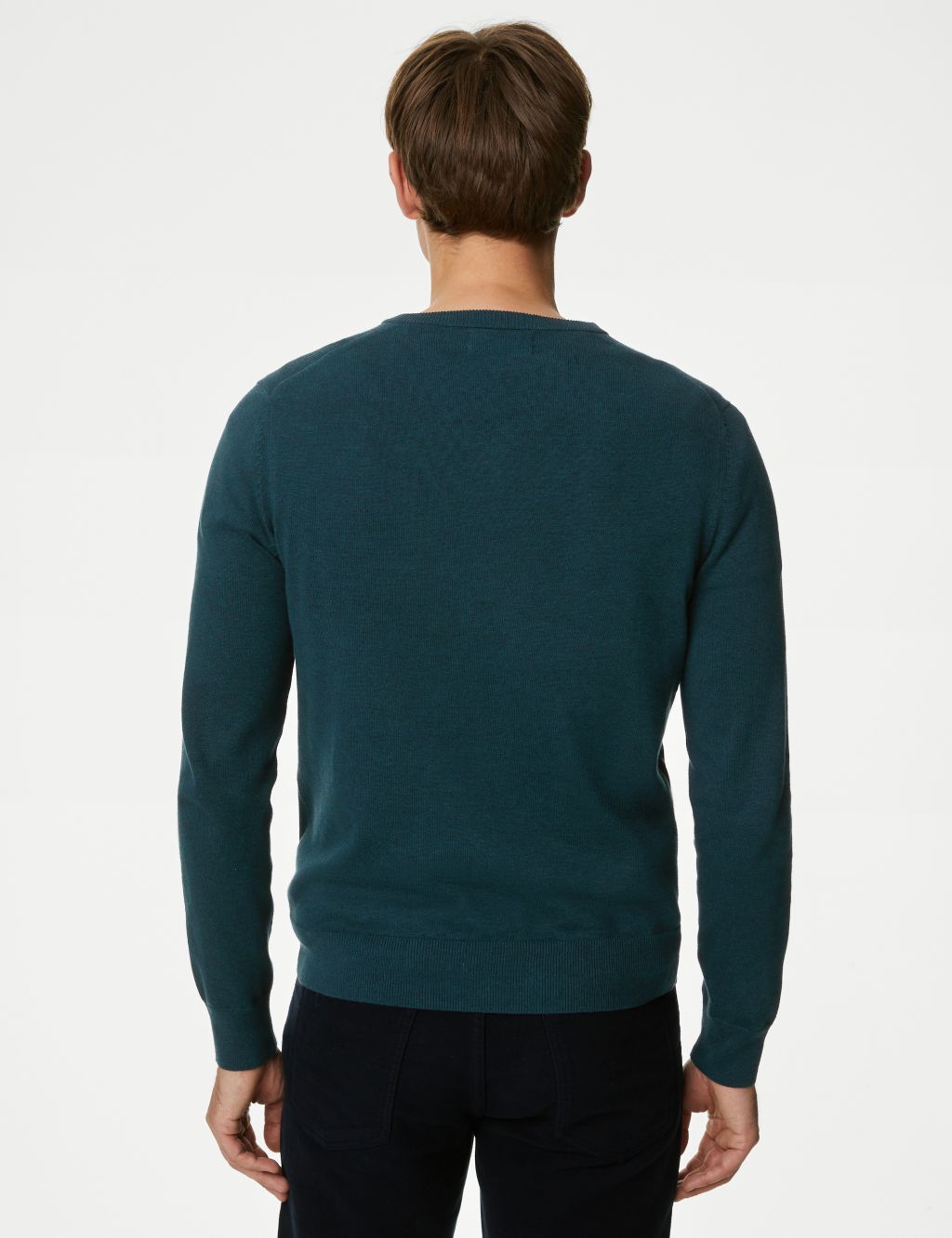 Pure Cotton V-Neck Knitted Jumper image 5