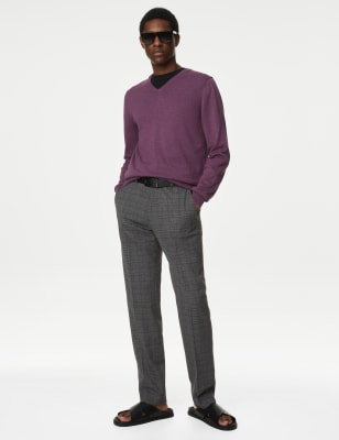 

M&S Collection Jersey de punto 100% algodón con cuello de picoMens - Grape, Grape