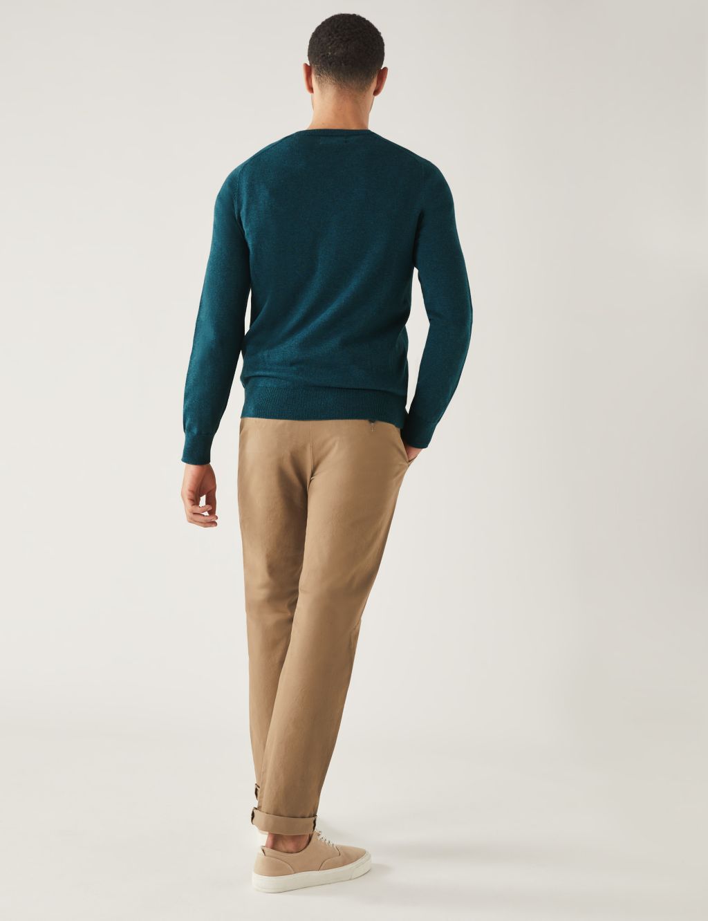 Pure Cotton V-Neck Knitted Jumper image 4