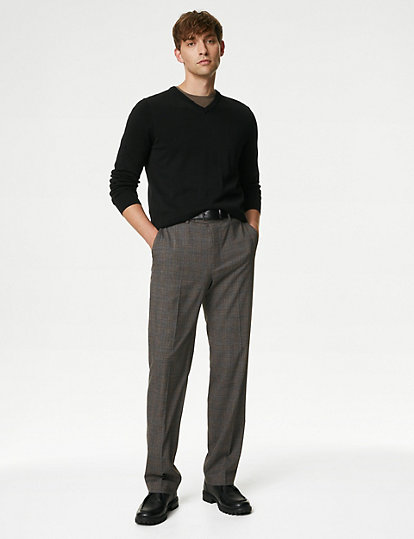 M&S Collection Pure Cotton V-Neck Knitted Jumper - Sreg - Black, Black