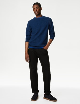 

Mens M&S Collection Pure Extra Fine Lambswool Crew Neck Jumper - Cobalt, Cobalt