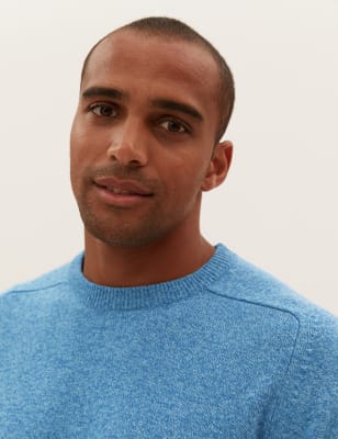 

Mens M&S Collection Pure Extra Fine Lambswool Crew Neck Jumper - Turquoise, Turquoise