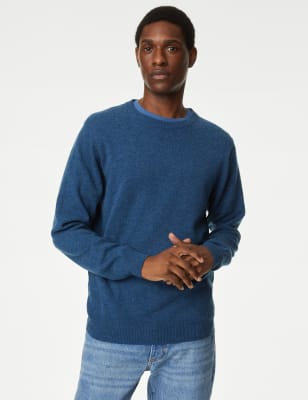 

Mens M&S Collection Pullover mit Rundhalsausschnitt aus besonders feiner, reiner Schurwolle - Medium Turquoise, Medium Turquoise