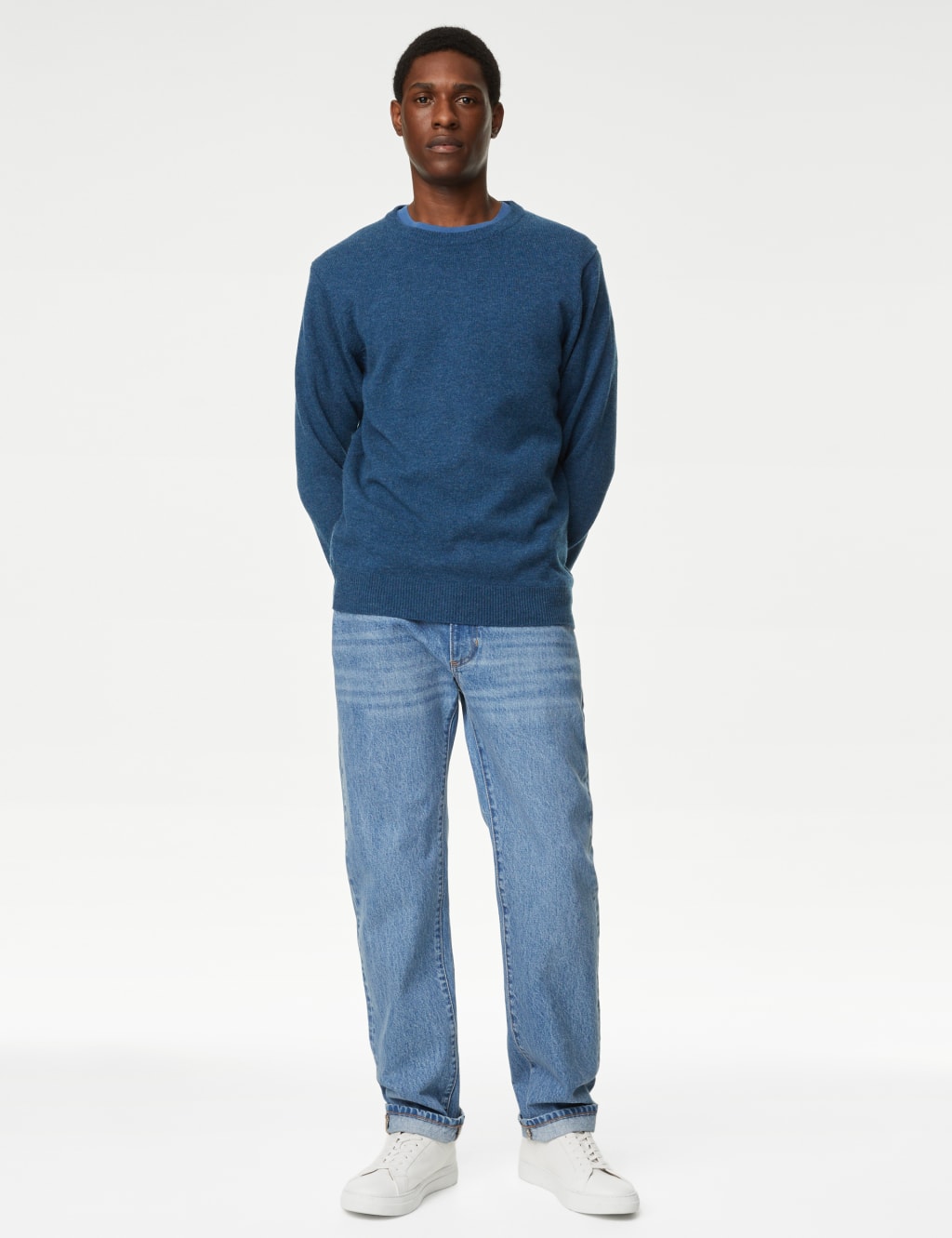 M&S Pure Extra Fine Lambswool Crew Neck Jumper main image 1
