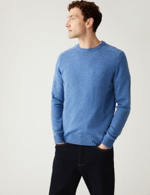

M&S Collection Jersey 100% lana lambswool extrafina con escote cerradoMens - Ocean, Ocean