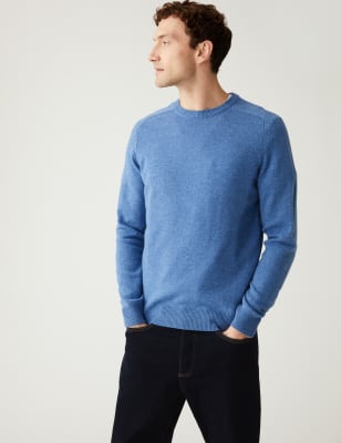 

Mens M&S Collection Pure Extra Fine Lambswool Crew Neck Jumper - Ocean, Ocean