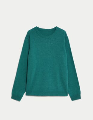 

Mens M&S Collection Pure Extra Fine Lambswool Crew Neck Jumper - Emerald, Emerald