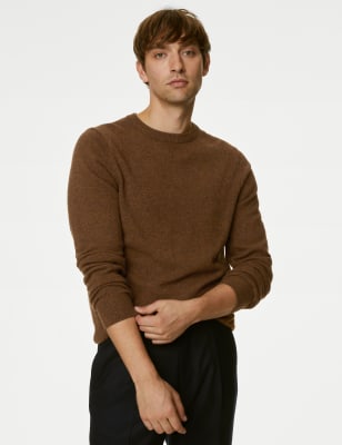 

Mens M&S Collection Pure Extra Fine Lambswool Crew Neck Jumper - Chestnut, Chestnut