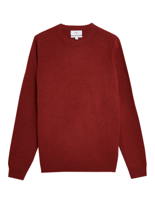 

M&S Collection Jersey 100% lana lambswool extrafina con escote cerradoMens - Orange, Orange