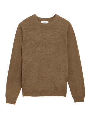 

Mens M&S Collection Pullover mit Rundhalsausschnitt aus besonders feiner, reiner Schurwolle - Chartreuse, Chartreuse