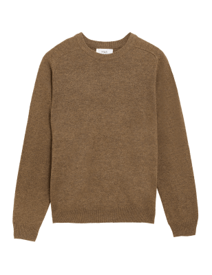 Mens M&S Collection Pure Extra Fine Lambswool Crew Neck Jumper - Chartreuse