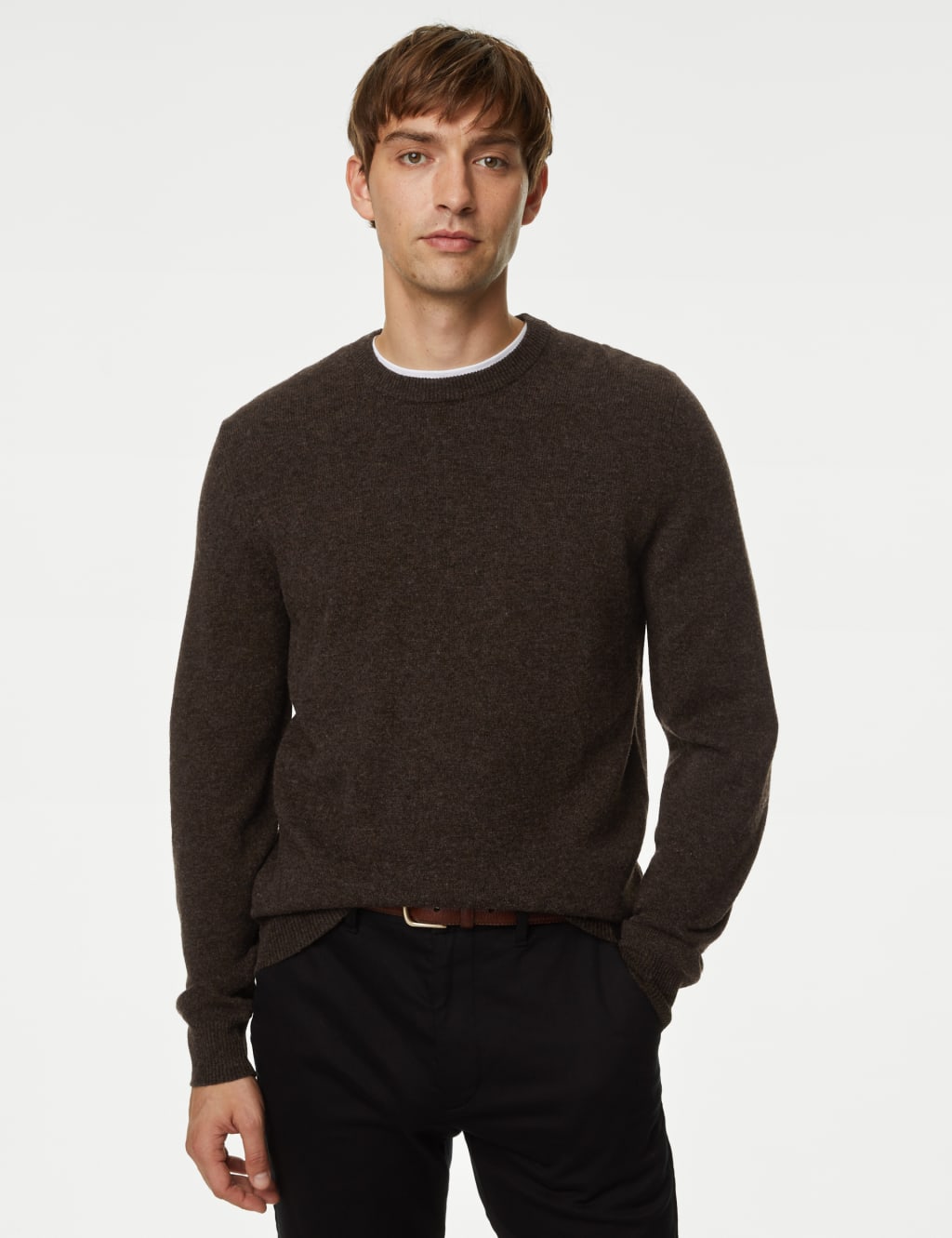 Pure Extra Fine Lambswool Crew Neck Jumper image 3