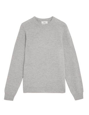 

Mens M&S Collection Pure Extra Fine Lambswool Crew Neck Jumper - Grey, Grey