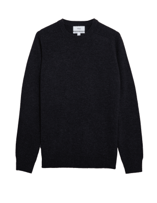 

M&S Collection Jersey 100% lana lambswool extrafina con escote cerradoMens - Charcoal, Charcoal