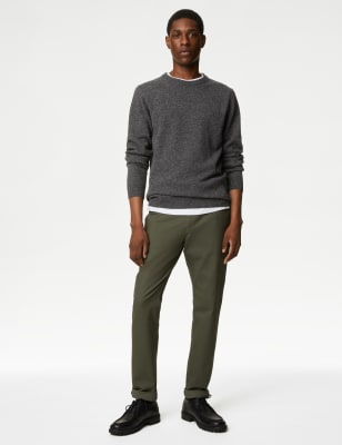 

Mens M&S Collection Pullover mit Rundhalsausschnitt aus besonders feiner, reiner Schurwolle - Dark Charcoal, Dark Charcoal