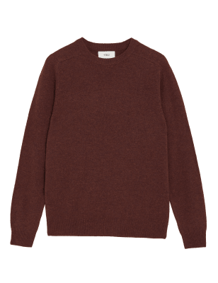 

Mens M&S Collection Pure Extra Fine Lambswool Crew Neck Jumper - Burgundy, Burgundy