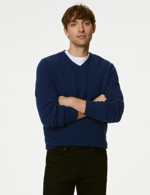 Men's v 2025 neck jumper sale