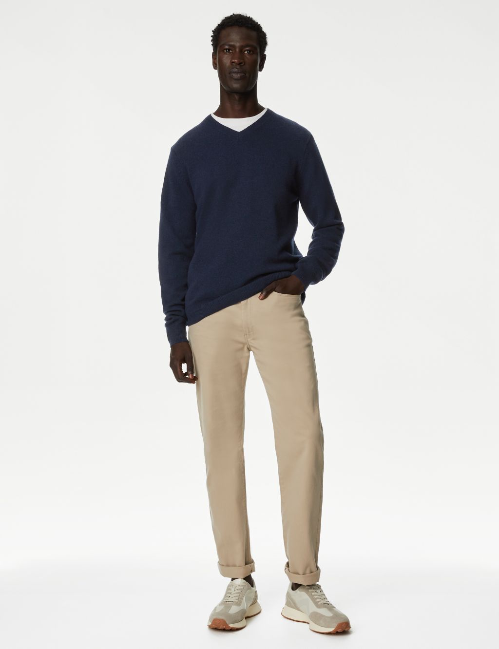 Pure Extra Fine Lambswool V-Neck Jumper image 2