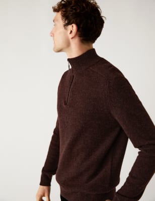 

M&S Collection Jersey de 100% lana lambswool extrafinaMens - Berry, Berry