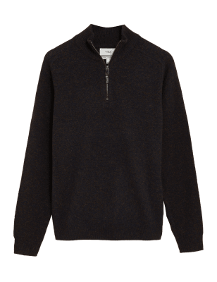 

Mens M&S Collection Pure Extra Fine Lambswool Jumper - Brown Mix, Brown Mix