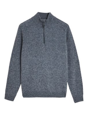 

Mens M&S Collection Pure Extra Fine Lambswool Jumper - Grey Mix, Grey Mix