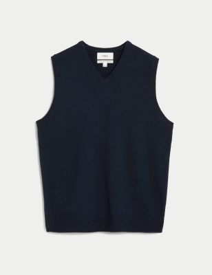 

M&S Collection Jersey sin mangas 100% lana lambswool extrafinaMens - Navy, Navy
