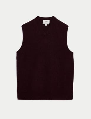 

Mens M&S Collection Pure Extra Fine Lambswool Sleeveless Jumper - Berry, Berry