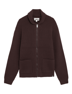 

M&S Collection Chaqueta de punto con algodónMens - Raisin, Raisin