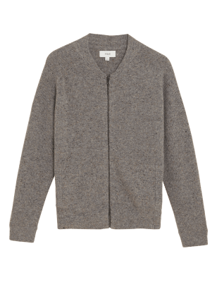 

Mens M&S Collection Wool Rich Knitted Bomber - Grey, Grey