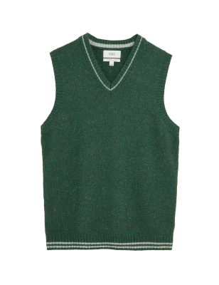 

Mens M&S Collection Wool Rich Sleeveless V-Neck Jumper - Soft Teal, Soft Teal