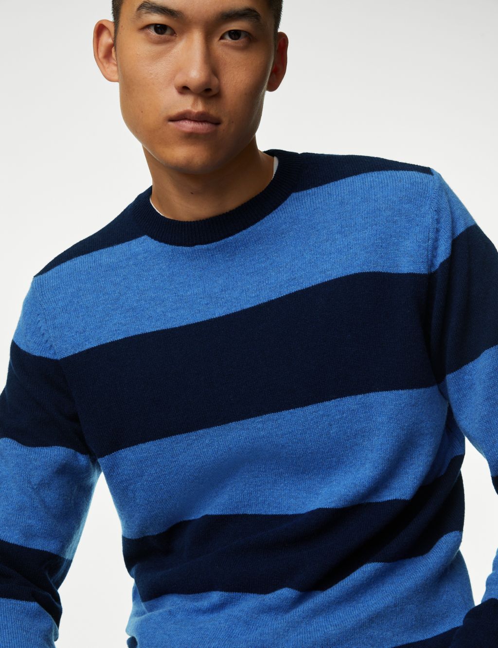 Pure Extra Fine Lambswool Striped Jumper image 3