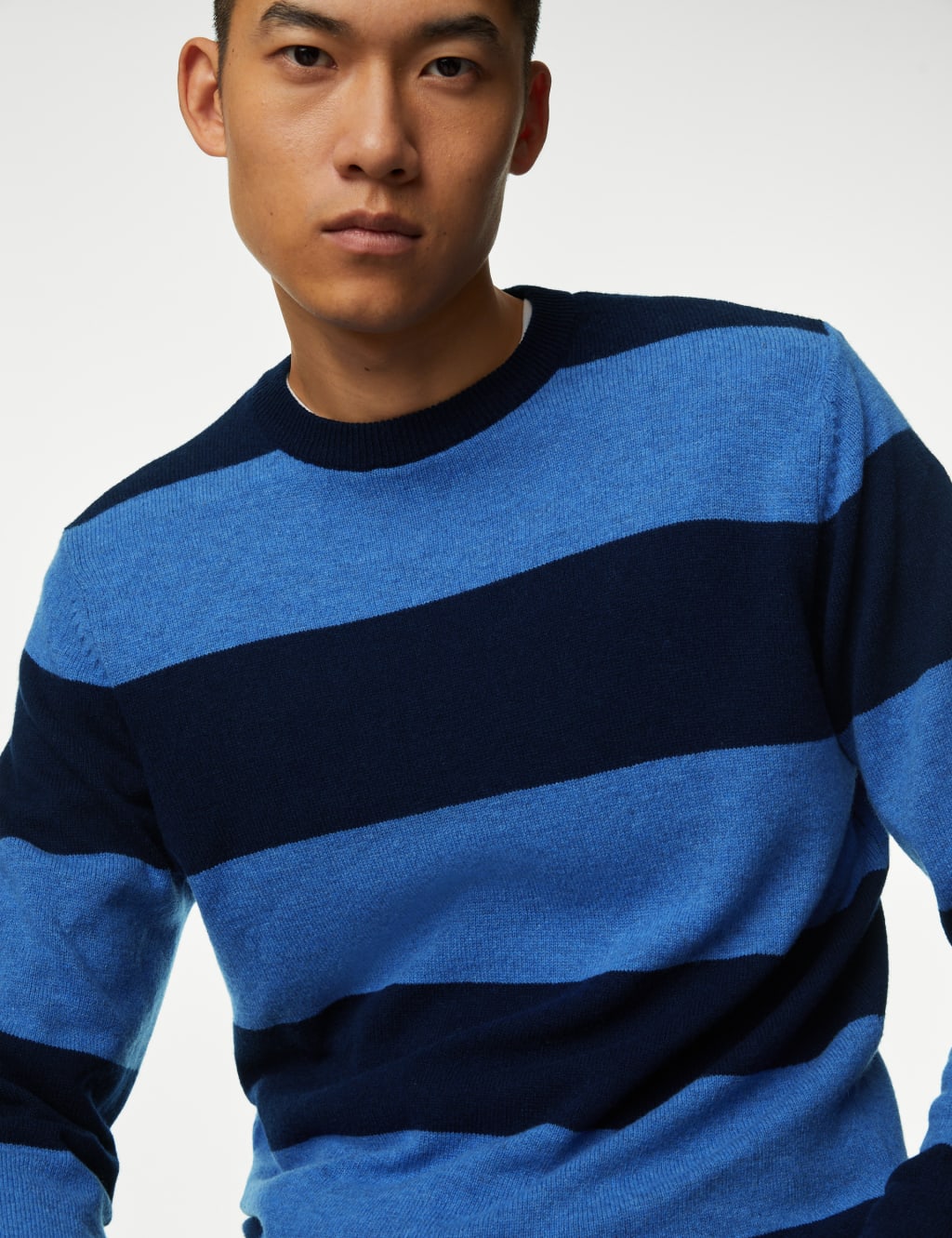Pure Extra Fine Lambswool Striped Jumper image 4