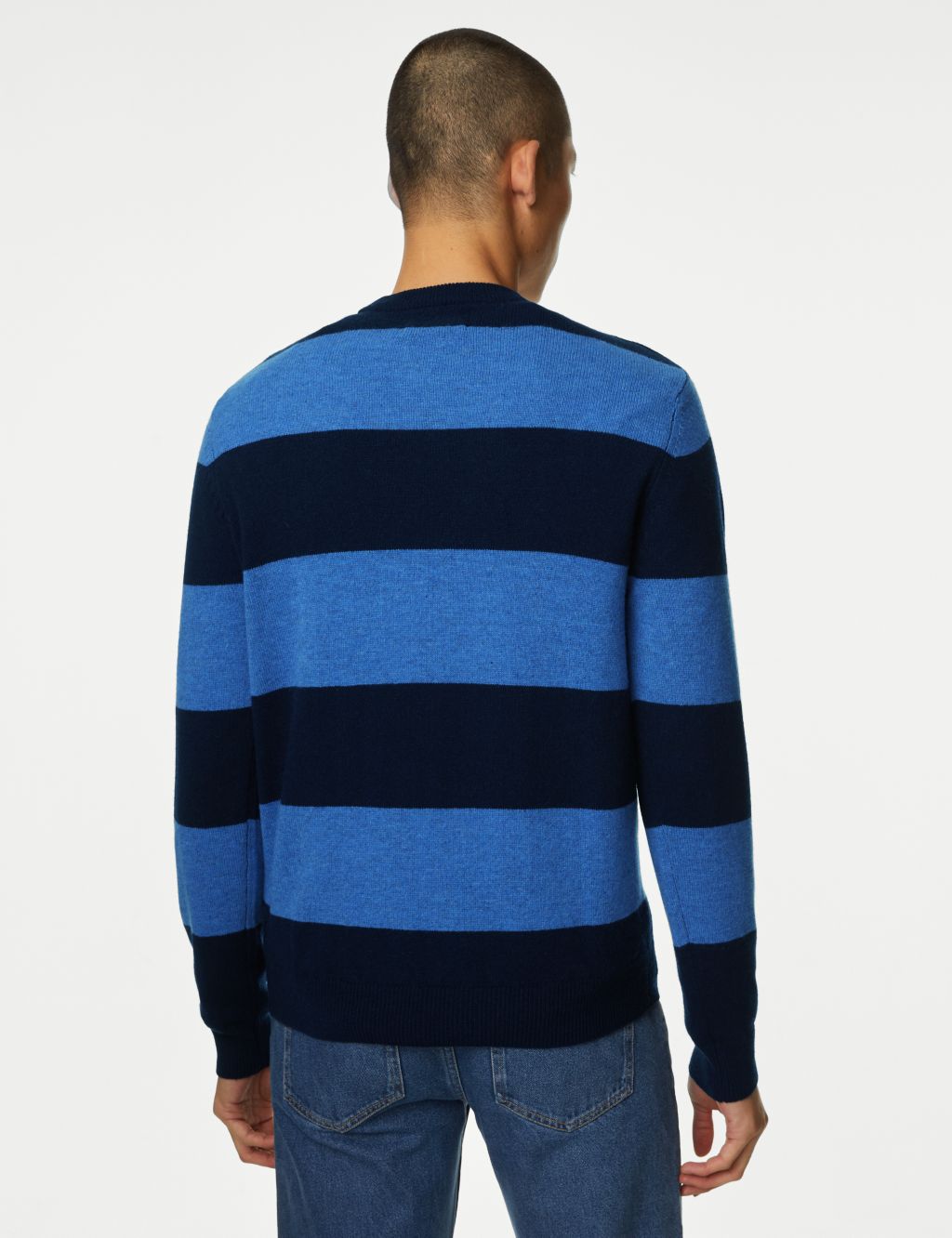 Pure Extra Fine Lambswool Striped Jumper image 4