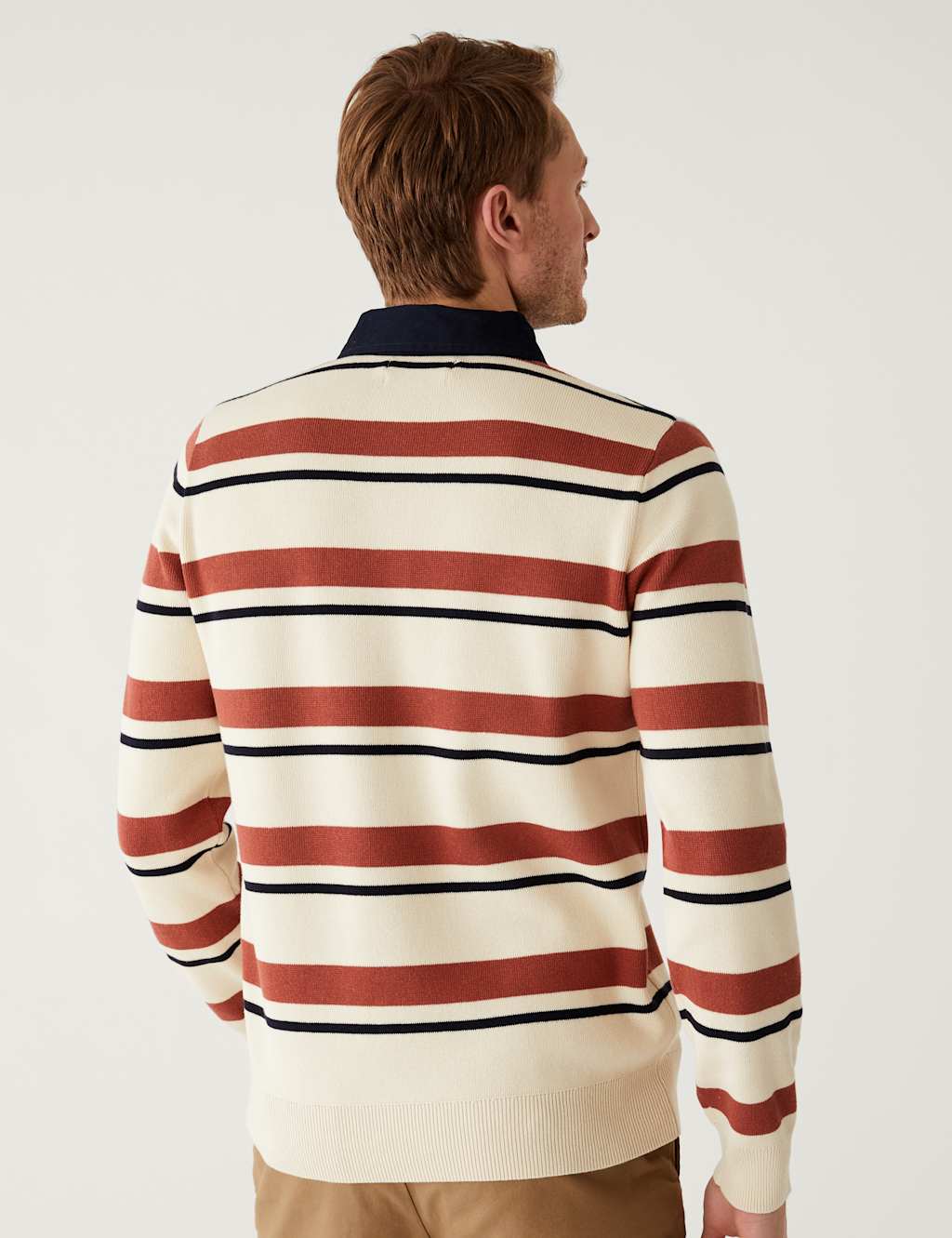 Pure Cotton Striped Knitted Rugby Shirt image 4