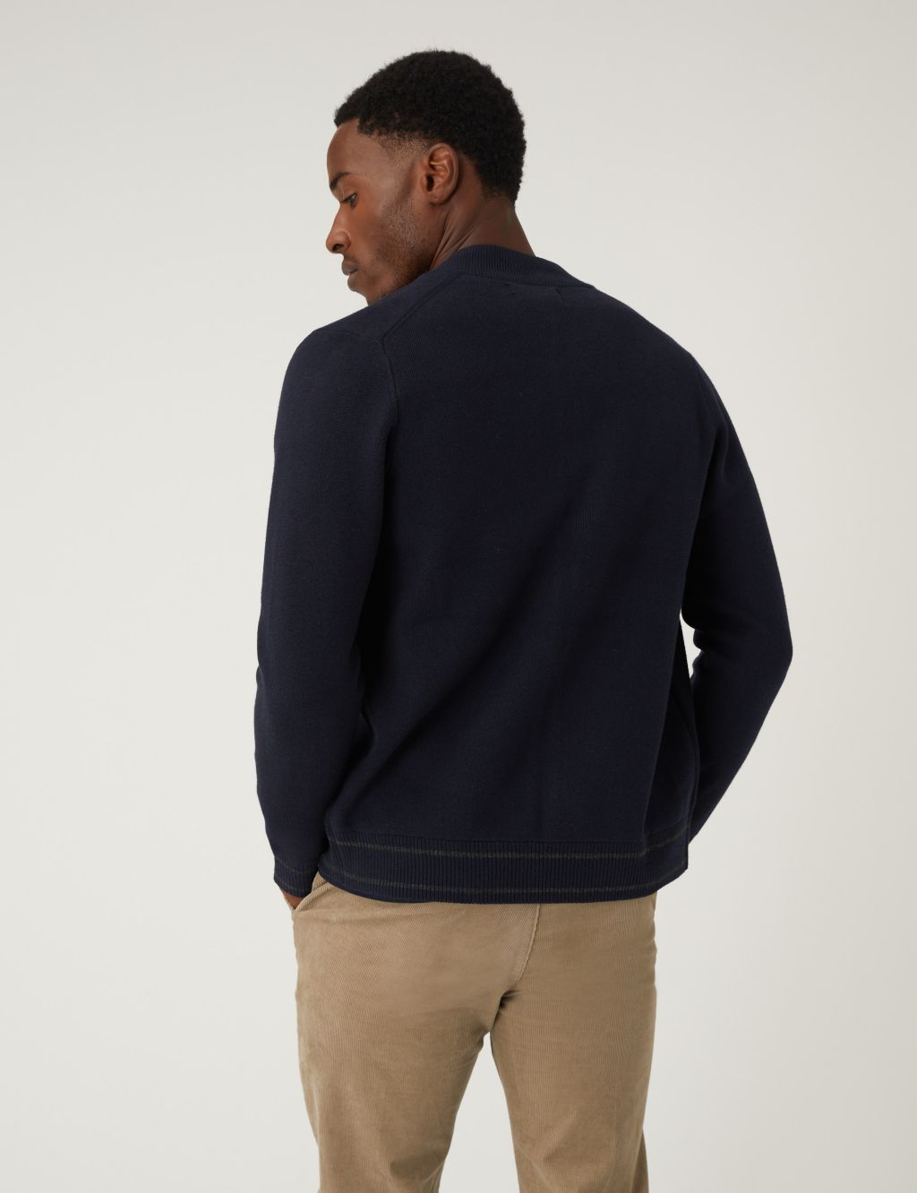 Cotton Blend Knitted Bomber image 3