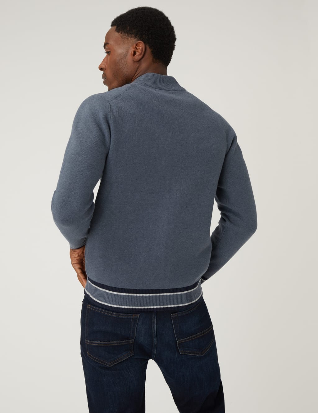 Cotton Blend Knitted Bomber image 4