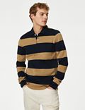Pure Cotton Striped Knitted Rugby Shirt