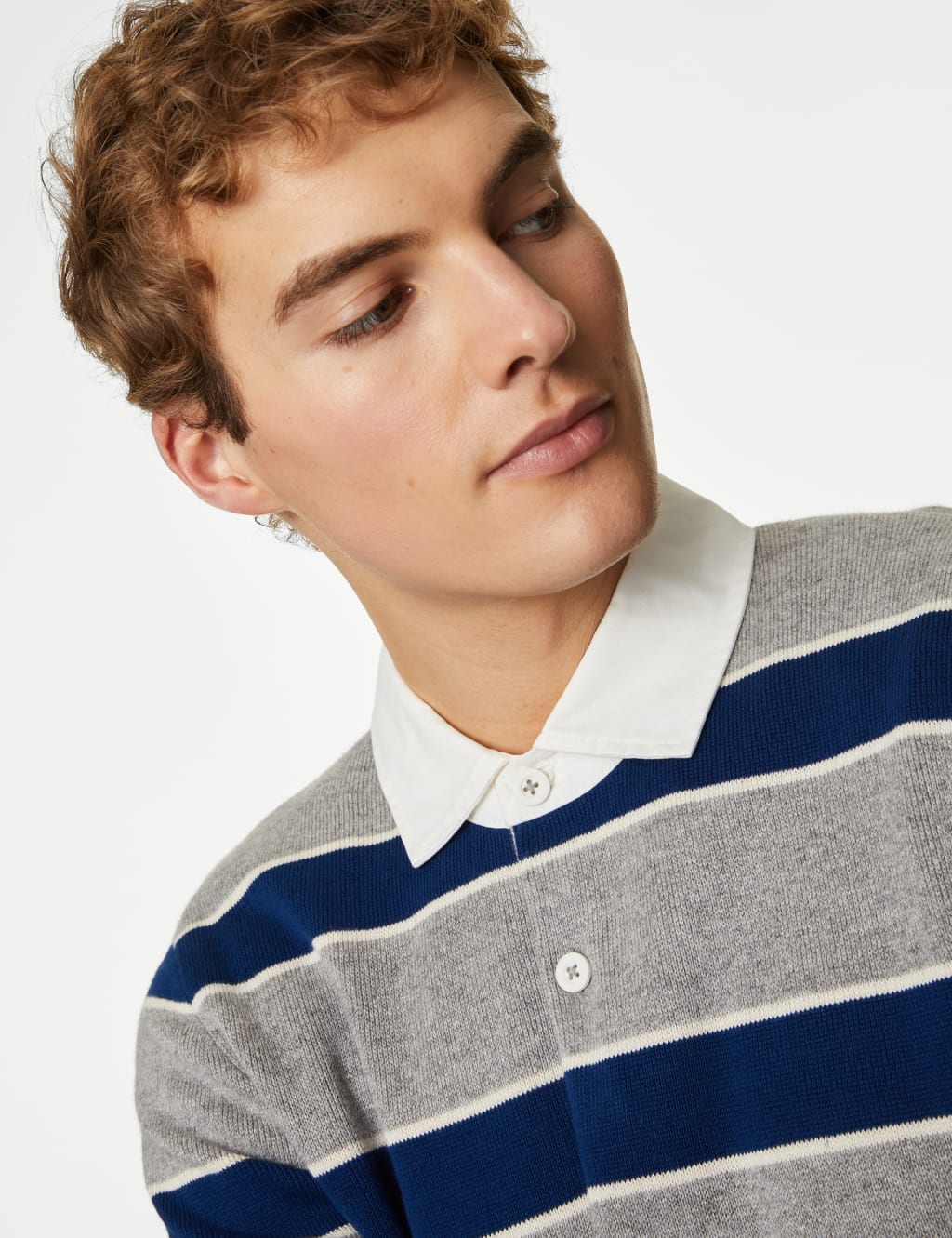 Pure Cotton Striped Knitted Rugby Shirt image 4