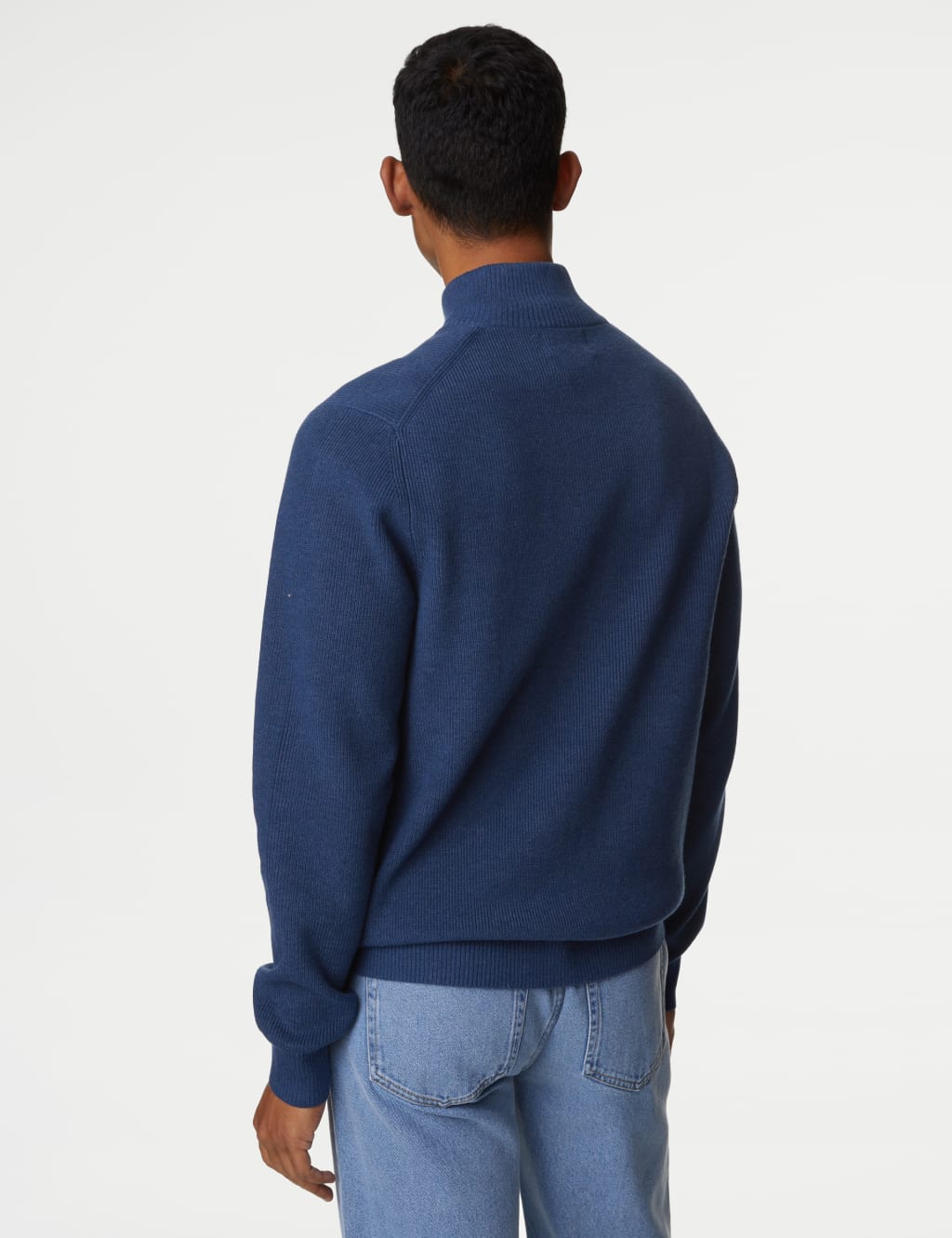 Cotton Blend Funnel Neck Zip Up Jumper image 5
