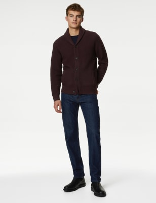 Shawl collar deals long cardigan