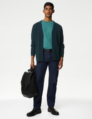 

M&S Collection Cárdigan de escote en pico de lana lambswoolMens - Green, Green