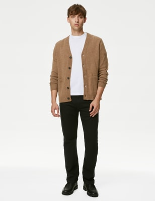 

Mens M&S Collection Lambswool Rich V-Neck Cardigan - Caramel, Caramel