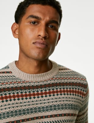 Fair isle jumper shop mens marks and spencer