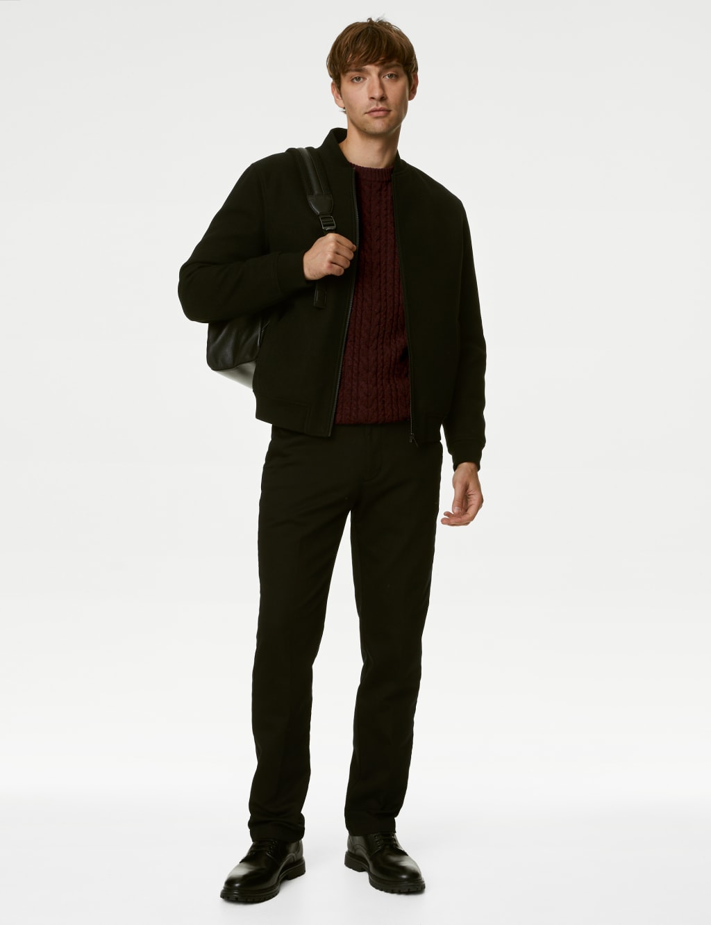 Lambswool Blend Cable Crew Neck Jumper image 4