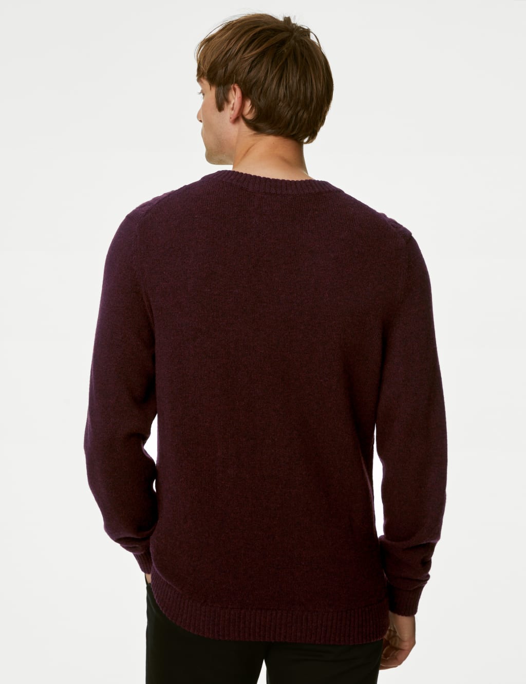 Lambswool Blend Cable Crew Neck Jumper image 5
