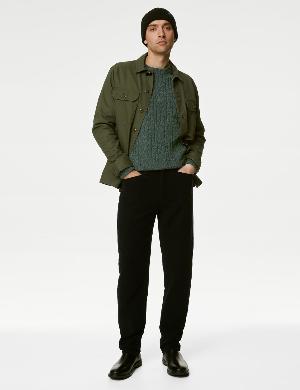 Lambswool Blend Cable Crew Neck Jumper image 4