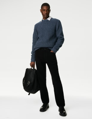 

M&S Collection Jersey de escote cerrado texturizado con lana lambswoolMens - Denim, Denim