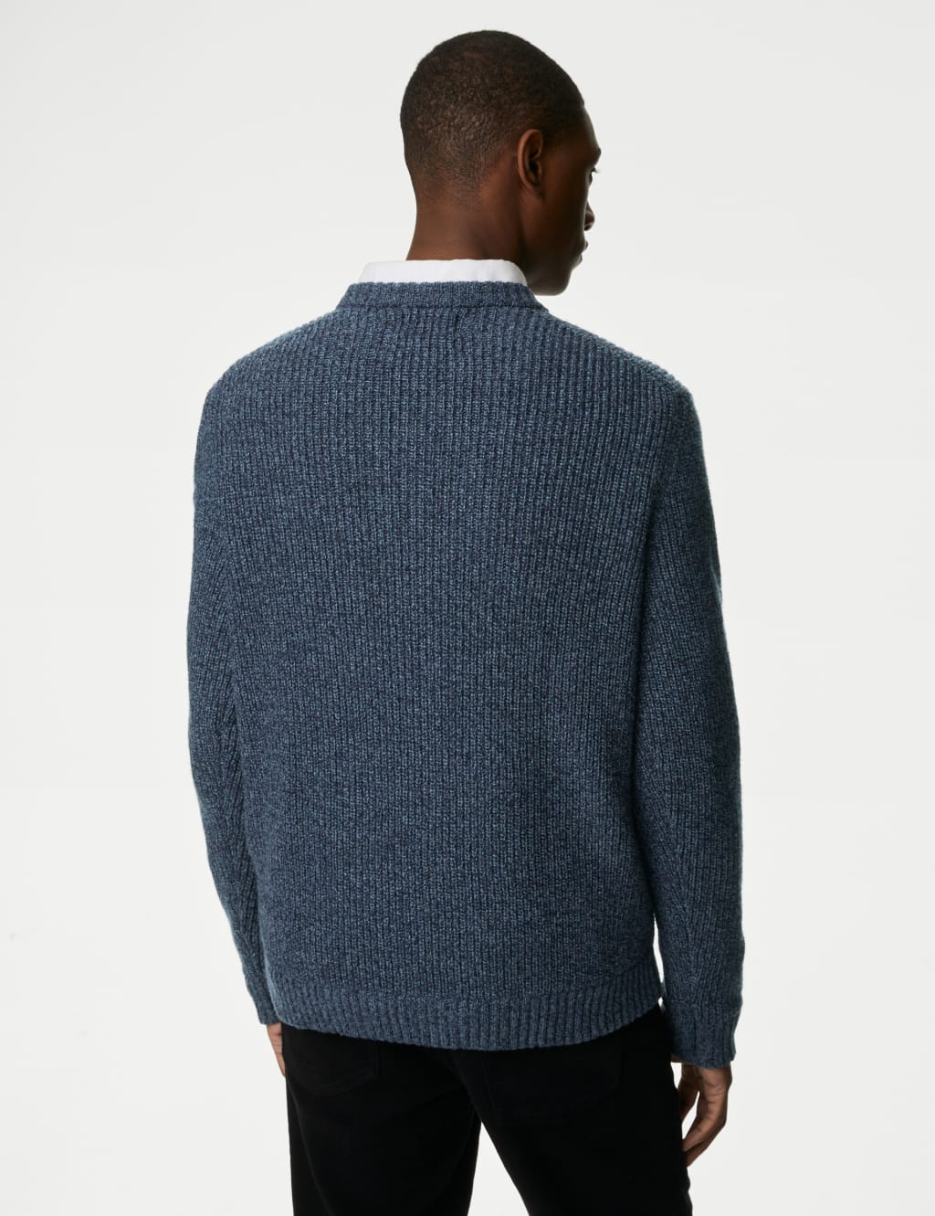 Lambswool Blend Textured Crew Neck Jumper image 5